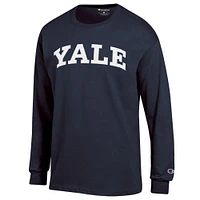 Men's Champion  Navy Yale Bulldogs Basic Arch Long Sleeve T-Shirt