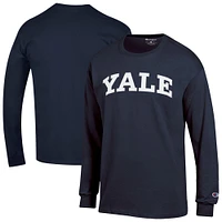 Men's Champion  Navy Yale Bulldogs Basic Arch Long Sleeve T-Shirt