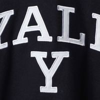 Men's Colosseum Navy Yale Bulldogs Arch & Logo Crew Neck Sweatshirt