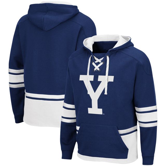 Chandail à capuchon Colosseum Navy Yale Bulldogs pour hommes lacets 3.0