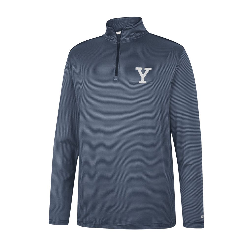 Men's Colosseum Navy Yale Bulldogs Logo Quarter-Zip Windshirt