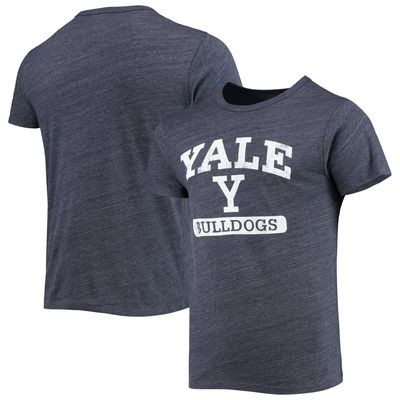 Men's League Collegiate Wear Heathered Navy Yale Bulldogs Volume Up Victory Falls Tri-Blend T-Shirt