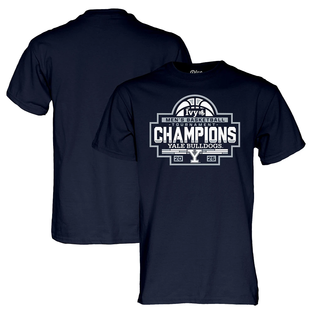 Unisex Blue 84 Navy Yale Bulldogs 2025 Ivy League Men's Basketball Conference Tournament Champions T-Shirt