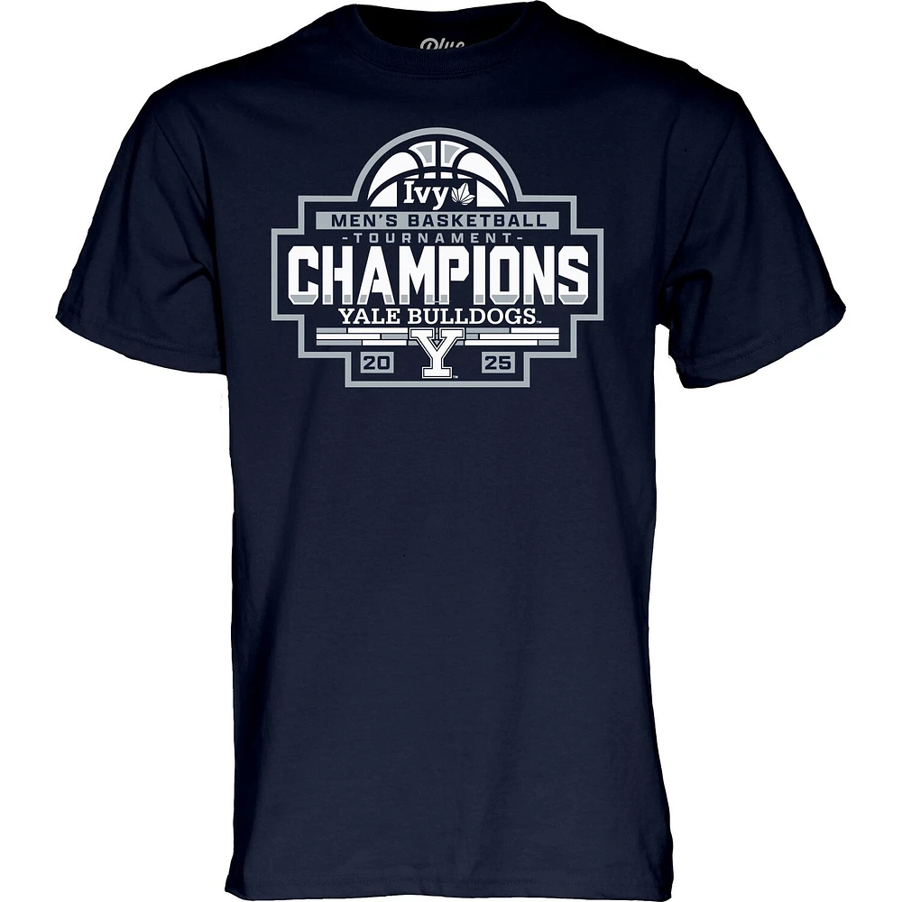 Unisex Blue 84 Navy Yale Bulldogs 2025 Ivy League Men's Basketball Conference Tournament Champions T-Shirt