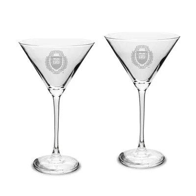 Yale Bulldogs 12oz. 2-Piece Traditional Martini Glass Set