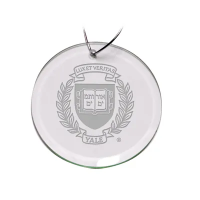 Yale Bulldogs 3'' Glass Round Ornament