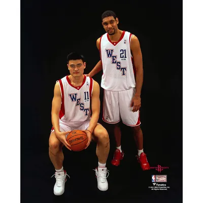 Yao Ming & Tracy McGrady NBA West All-Star Unsigned Hardwood Classics Pose Photograph