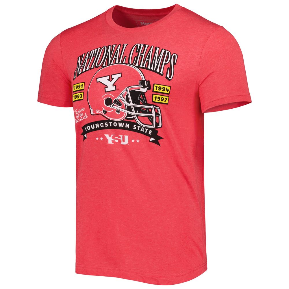 Men's Homefield Heather Red Youngstown State Penguins National Champs Hometown T-Shirt