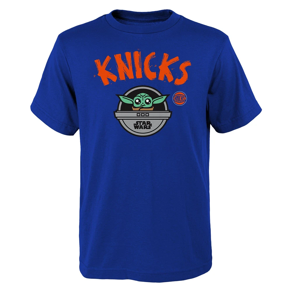 T-shirt bleu pour jeunes des New York Knicks Star Wars The Child