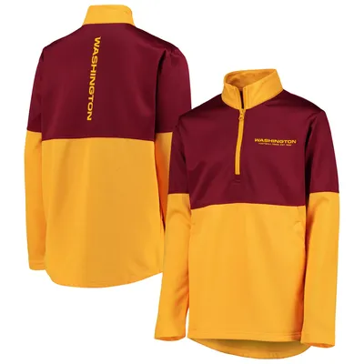 Men's Nike Burgundy Washington Football Team Sideline Coaches Short Sleeve  Quarter-Zip Jacket