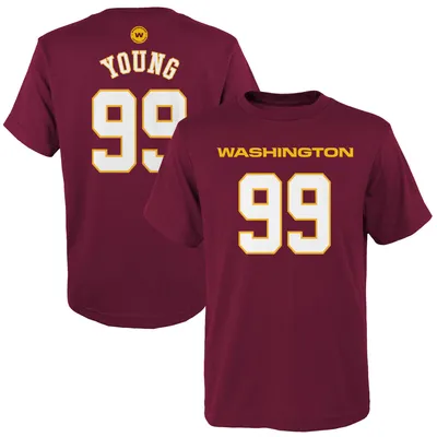 Chase Young Washington Commanders Youth Mainliner Player Name & Number  T-Shirt - Burgundy