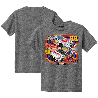 T-shirt de voiture Heather Charcoal Hendrick Motorsports Unifirst/Garde nationale pour jeunes