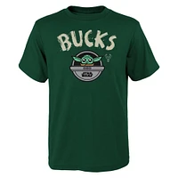 Youth Hunter Green Milwaukee Bucks Star Wars The Child T-Shirt