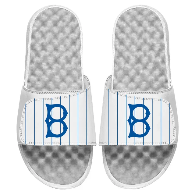 Montreal Expos ISlide Cooperstown Pinstripe Logo Slide Sandals - White