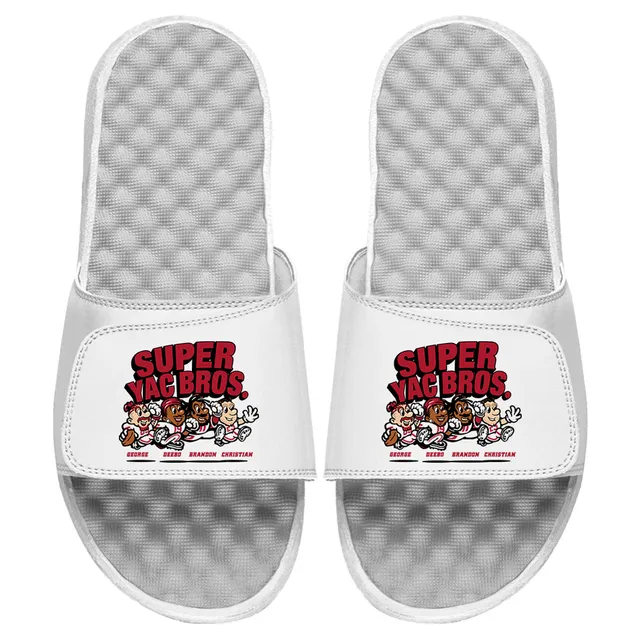 ISlide x BreakingT Sam Hubbard NFLPA Youth Gray Hubbard To The House Slide  Sandals