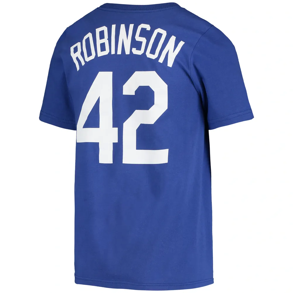 Nike Youth Nike Jackie Robinson Royal Brooklyn Dodgers Cooperstown  Collection Player Name & Number T-Shirt