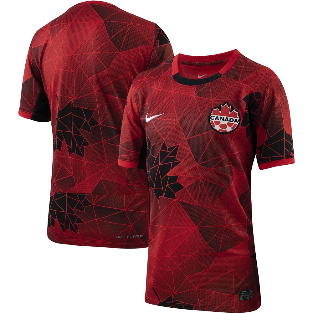 Maillot réplique domicile de l'équipe nationale féminine du Canada 2023 Nike rouge pour jeune