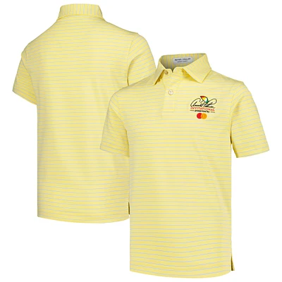 Polo en jersey de performance à rayures tambour sur invitation Arnold Palmer jaune Peter Millar pour jeunes