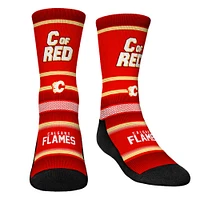 Youth Rock Em Socks Calgary Flames Team Slogan Crew Socks