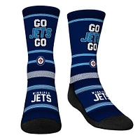 Youth Rock Em Socks Winnipeg Jets Team Slogan Crew Socks