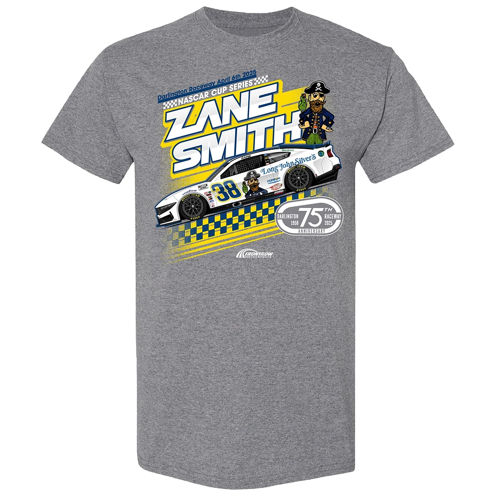 T-shirt homme à damier gris chiné Zane Smith Long John Silver's Car