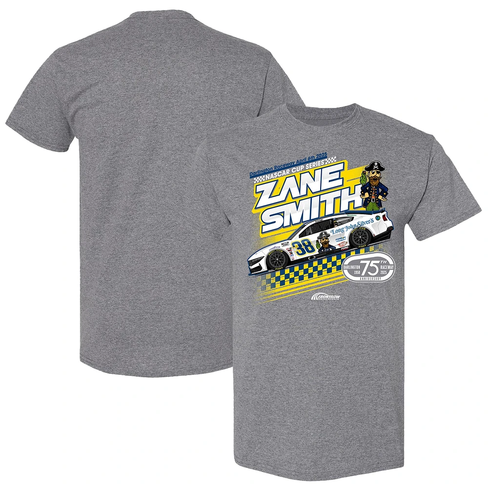 T-shirt homme à damier gris chiné Zane Smith Long John Silver's Car