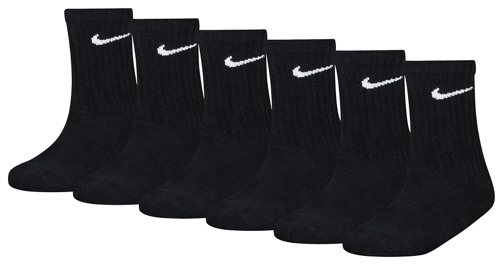 Nike Boys Nike 6 Pack Dri-FIT Performance Basic Crew Socks - Boys' Preschool Black Size XS