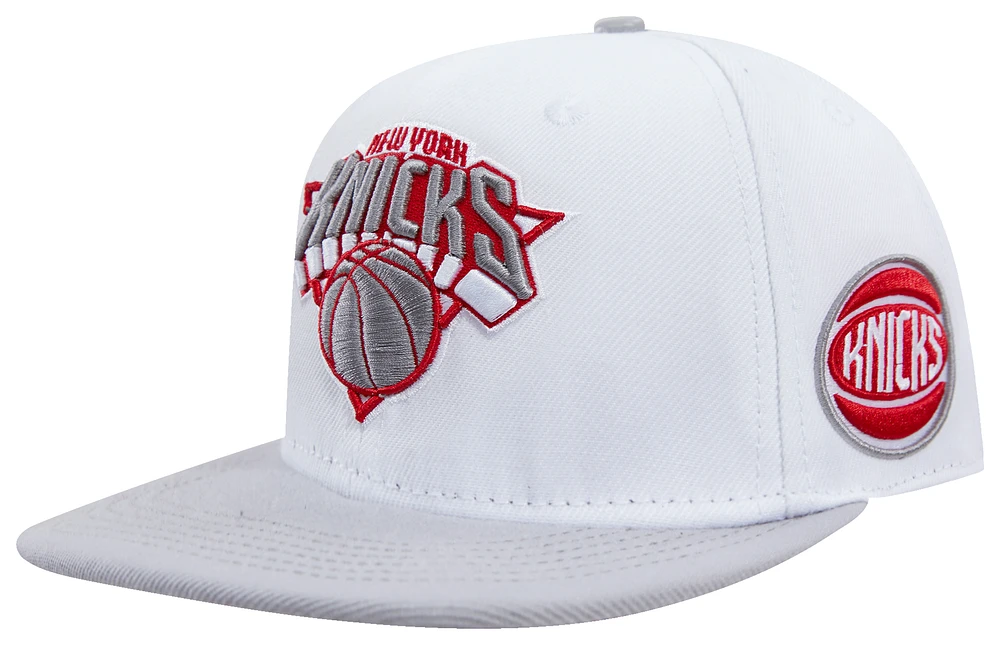 Pro Standard Pro Standard Knicks WC Crackle Wool Snapback Hat - Adult White/Grey Size One Size