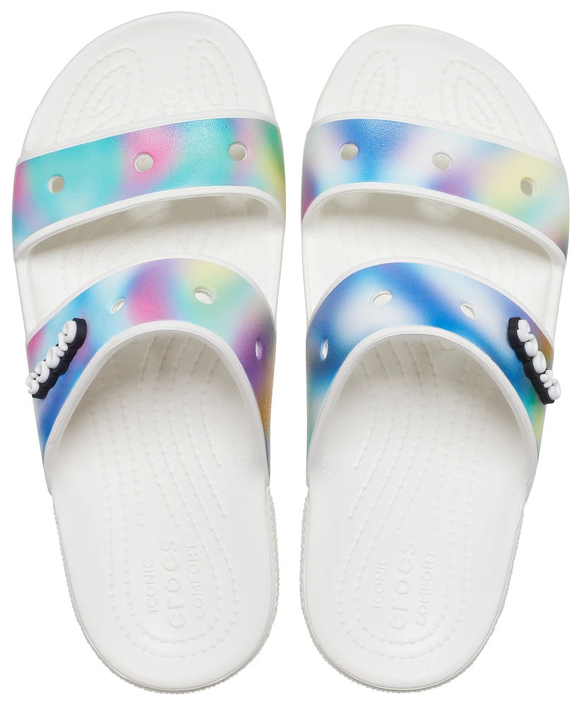 Crocs Girls Crocs Classic Tie Dye Sandals - Girls' Grade School Shoes White/Multi Size 04.0