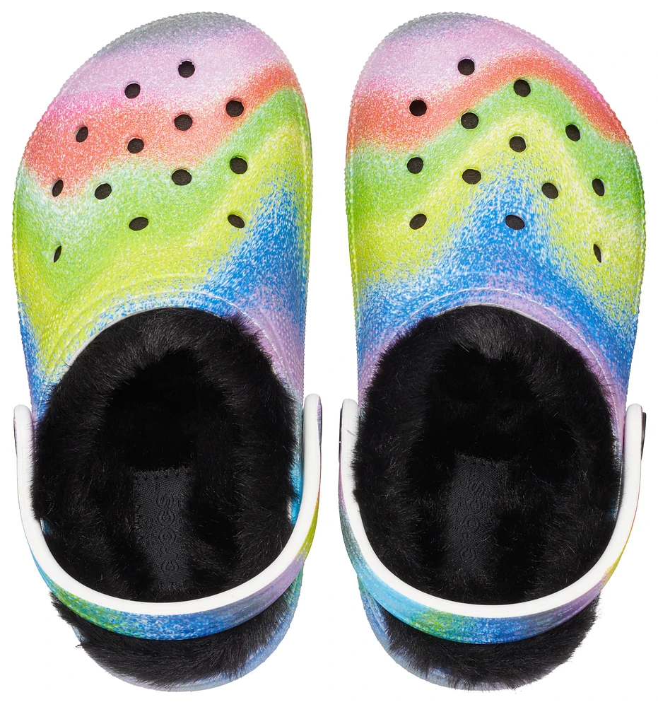 Crocs Girls Crocs Classic Lined Clogs - Girls' Toddler Shoes Black/Multi Size 06.0