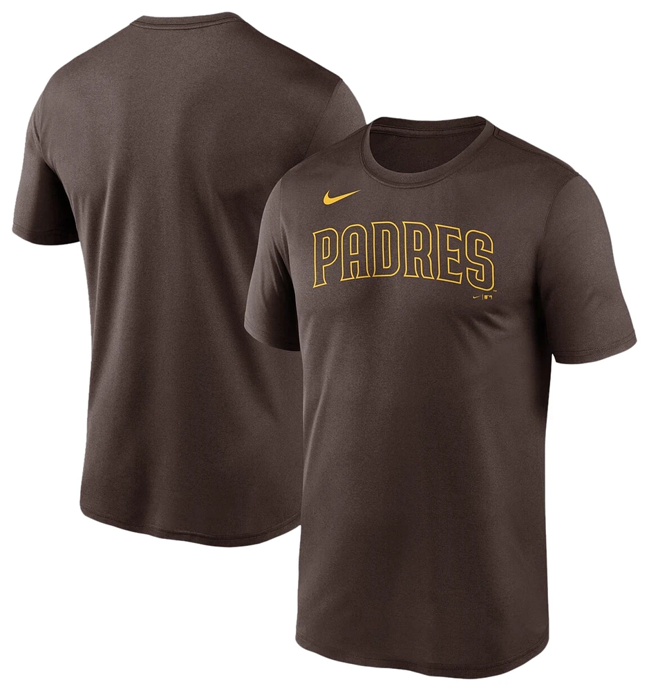 Nike Mens Padres Wordmark Legend T-Shirt - Brown/Brown