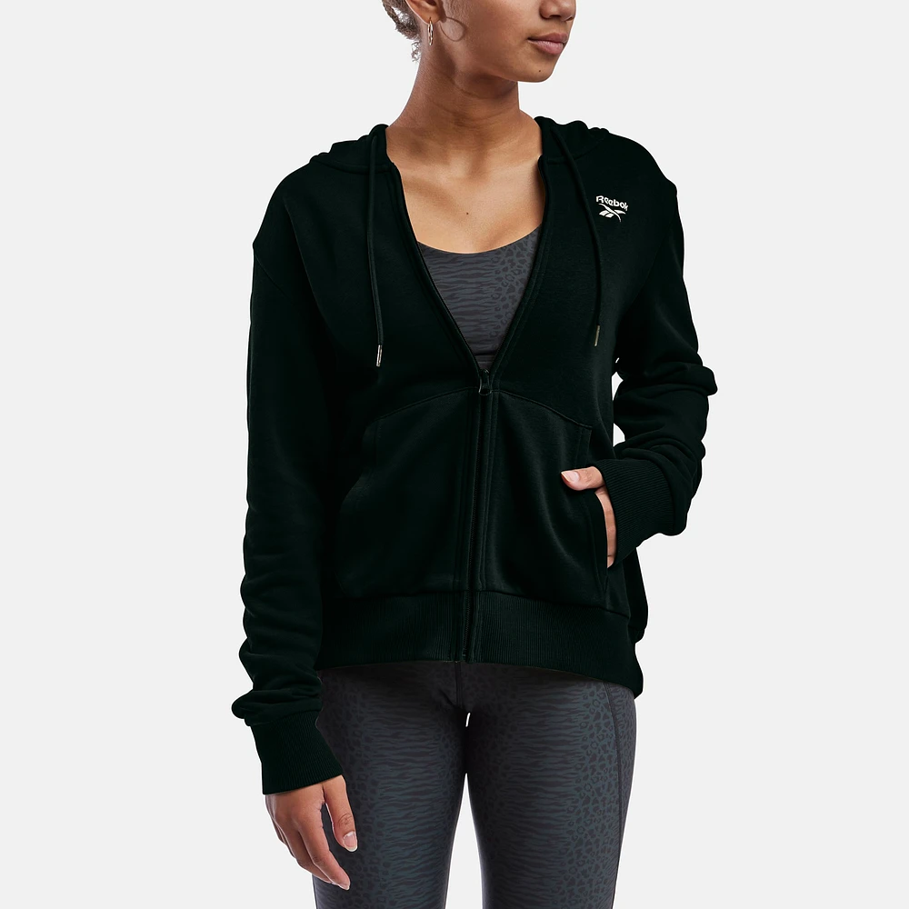 Reebok Womens French Terry Full-Zip - Black