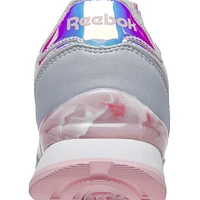 Reebok Girls Classic Leather Step N Flash - Girls' Preschool Running Shoes Grey/Pink
