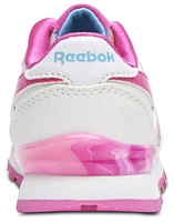 Reebok Girls Classic Leather Step N Flash - Girls' Toddler Shoes White/Pink