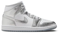 Jordan Womens Jordan Jordan 1 Mid SE - Womens Shoes White/Silver Size 08.5