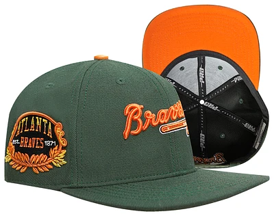 Pro Standard Mens Pro Standard Braves Spice Snapback Cap - Mens Olive Size One Size