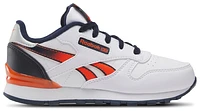 Reebok Boys Classic Leather Step N Flash - Boys' Preschool Shoes White/Vector Navy/Pump Orange