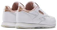 Reebok Girls Classic Leather - Girls' Preschool Shoes White/Rose Gold