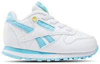 Reebok Girls Classic Leather - Girls' Toddler Shoes Electric Yellow/Digital Blue/White