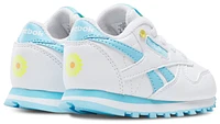 Reebok Girls Classic Leather - Girls' Toddler Shoes Electric Yellow/Digital Blue/White