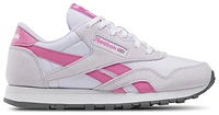 Reebok Boys CL Nylon - Boys' Grade School Running Shoes White/Digital Gleam/True Pink