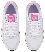 Reebok Boys CL Nylon - Boys' Grade School Running Shoes White/Digital Gleam/True Pink