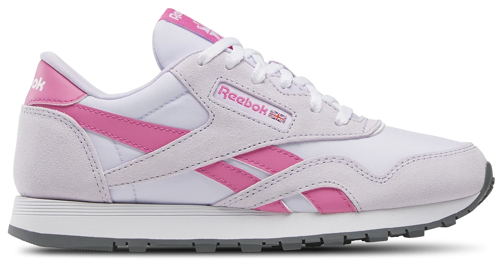 Reebok Boys CL Nylon - Boys' Grade School Running Shoes White/Digital Gleam/True Pink