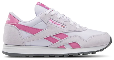 Reebok Boys CL Nylon - Boys' Grade School Running Shoes White/Digital Gleam/True Pink