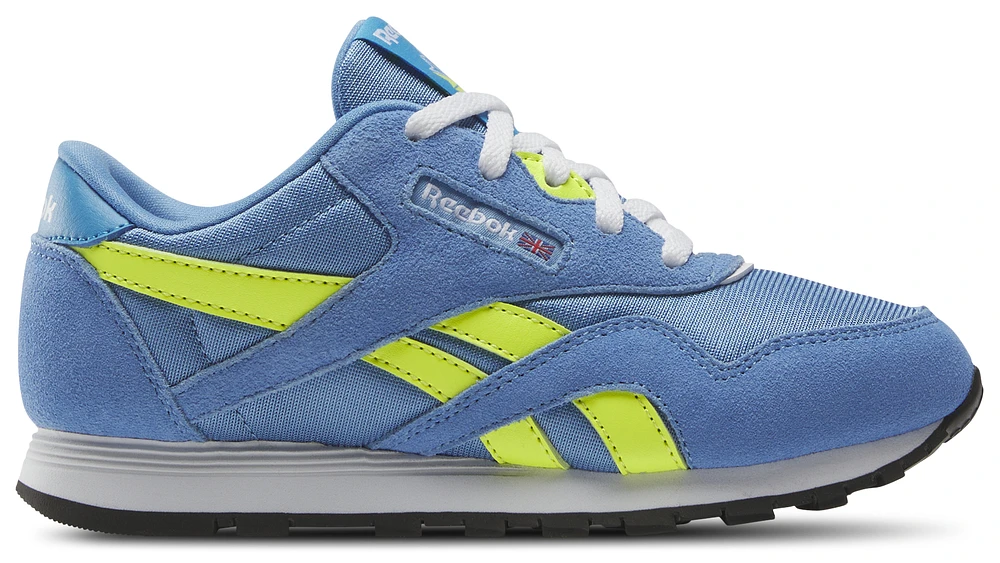 Reebok Girls Classic Nylon - Girls' Preschool Shoes Essential Blue/Solar Acid Yellow/Aluminum Blue