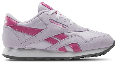Reebok Girls Classic Nylon - Girls' Preschool Shoes Digital Gleam/True Pink/White