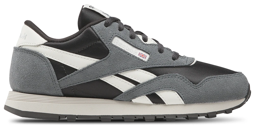 Reebok Girls Classic Nylon - Girls' Grade School Running Shoes Washed Black/Dark Fog/Chalk