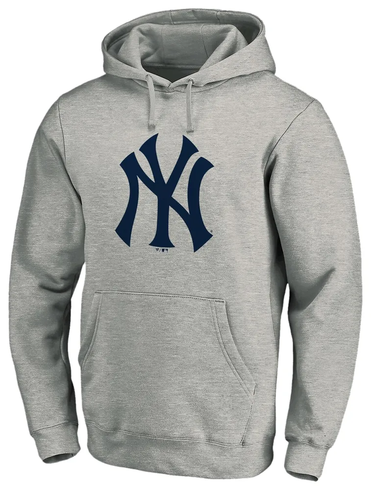 Fanatics Mens Fanatics Yankees Official Logo Pullover Hoodie - Mens Heather Grey Size 3XL