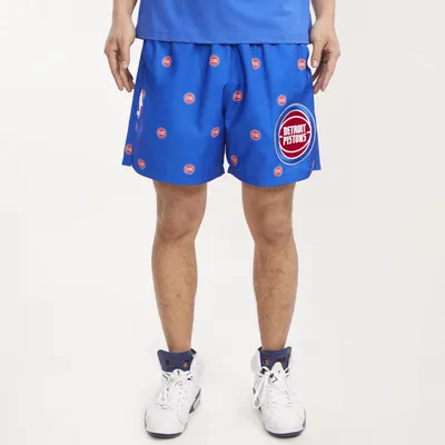 Pro Standard Mens Pistons Mini Logo Woven Shorts - Blue/Blue