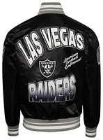 Pro Standard Mens Las Vegas Raiders Turn It Up M Rib Satin Jacket - Black/Silver